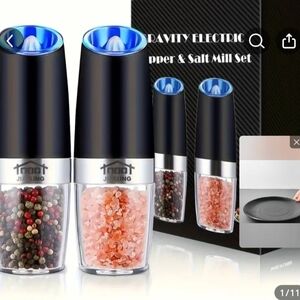 Electric Pepper and Salt Mill Set with LED Light